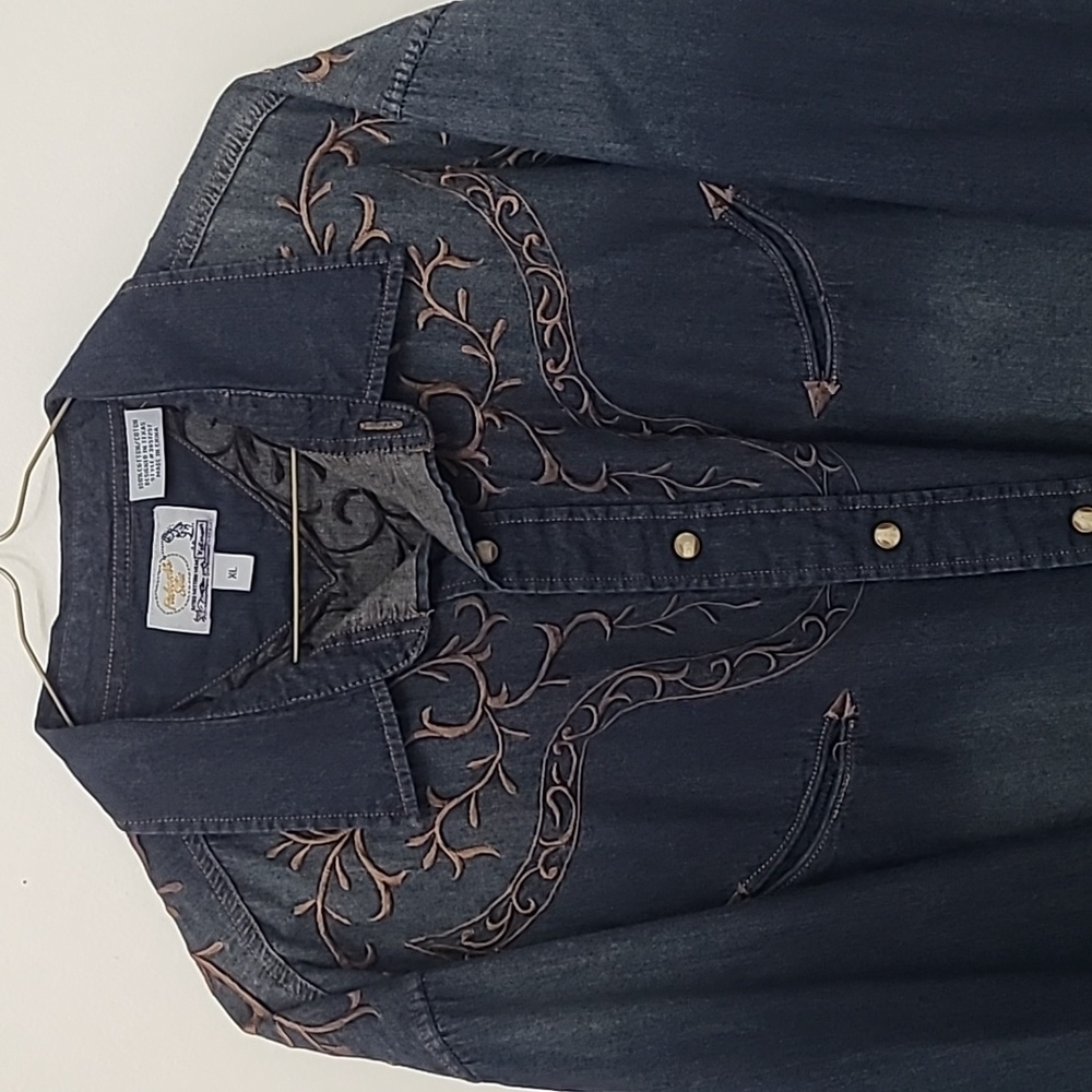 Panhandle Slim Black Casual Button Down Shirt - Picture 2 of 4